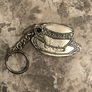 Pewter Teacup Keychain